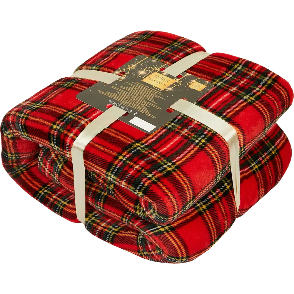 Плед Клетка 180x200 см шерпа цвет красный СТОЛИЦА ТЕКСТИЛЯ Новый год STLM-2101591 - Вид №1