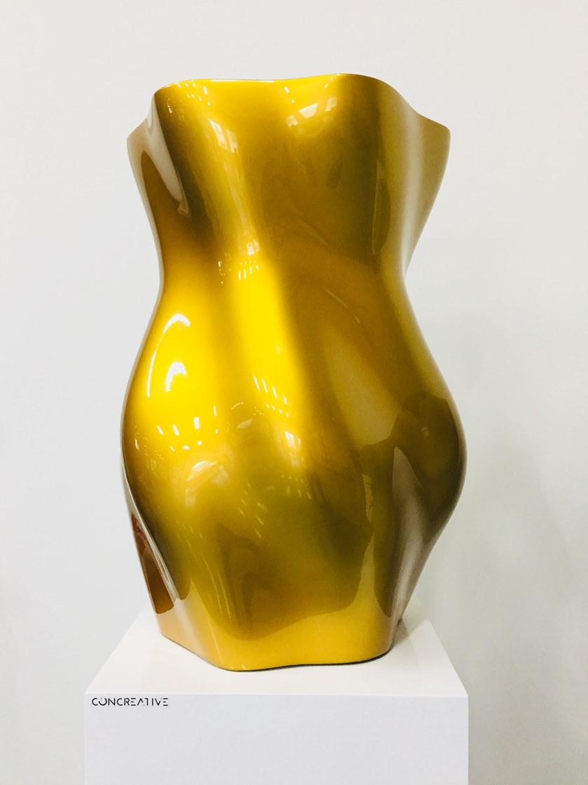 Concreative Высокий садовый горшок из бетона с 3d принтом  1903-049  - Вид №1