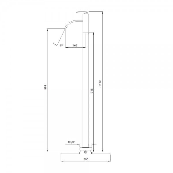 XQU-WHM-43027 Смеситель напольный Artize Xquisite Матовый белый  - Вид №1