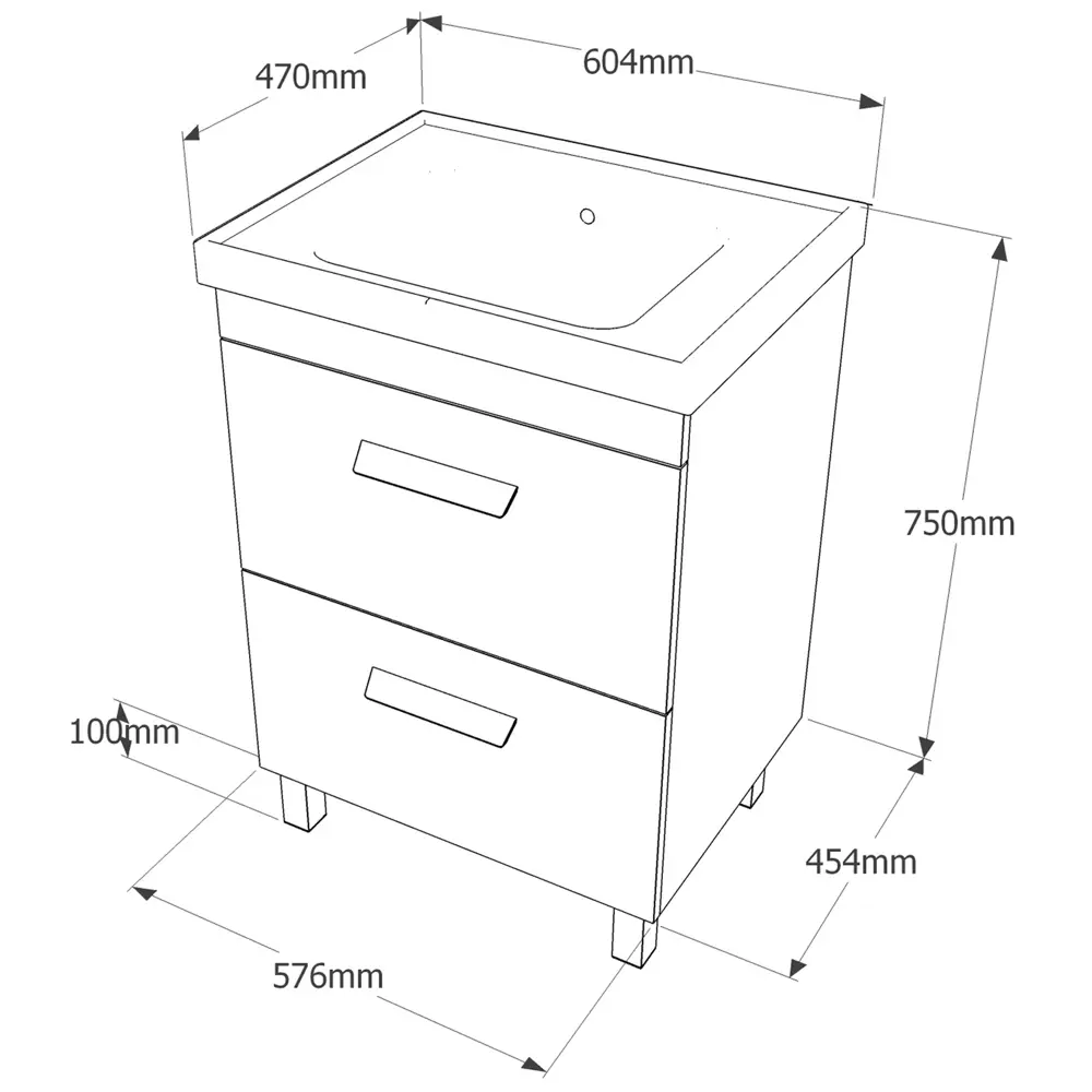 Тумба под раковину напольная Hilton 60 см цвет графит VIGO STLM-2047867 - Вид №6