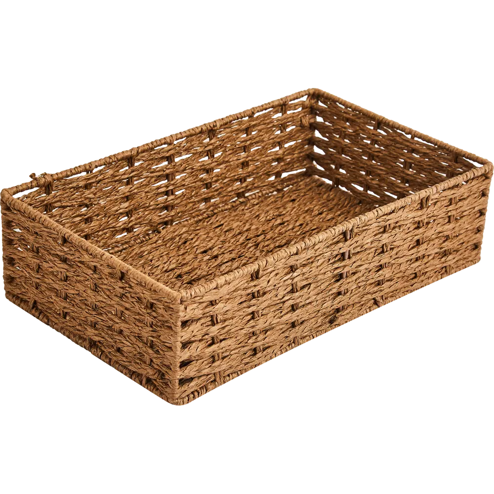 Корзина для хранения 30x8x18 см бумага цвет коричневый SPACEO Kub STLM-2098334 - Вид №1