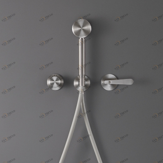 Настенный термостатический набор смеситель для душа ванной / душем с 2-ходовой запорный девиатором и круглым ручным душем диаметр 70 мм  LTZ32 CEADESIGN 