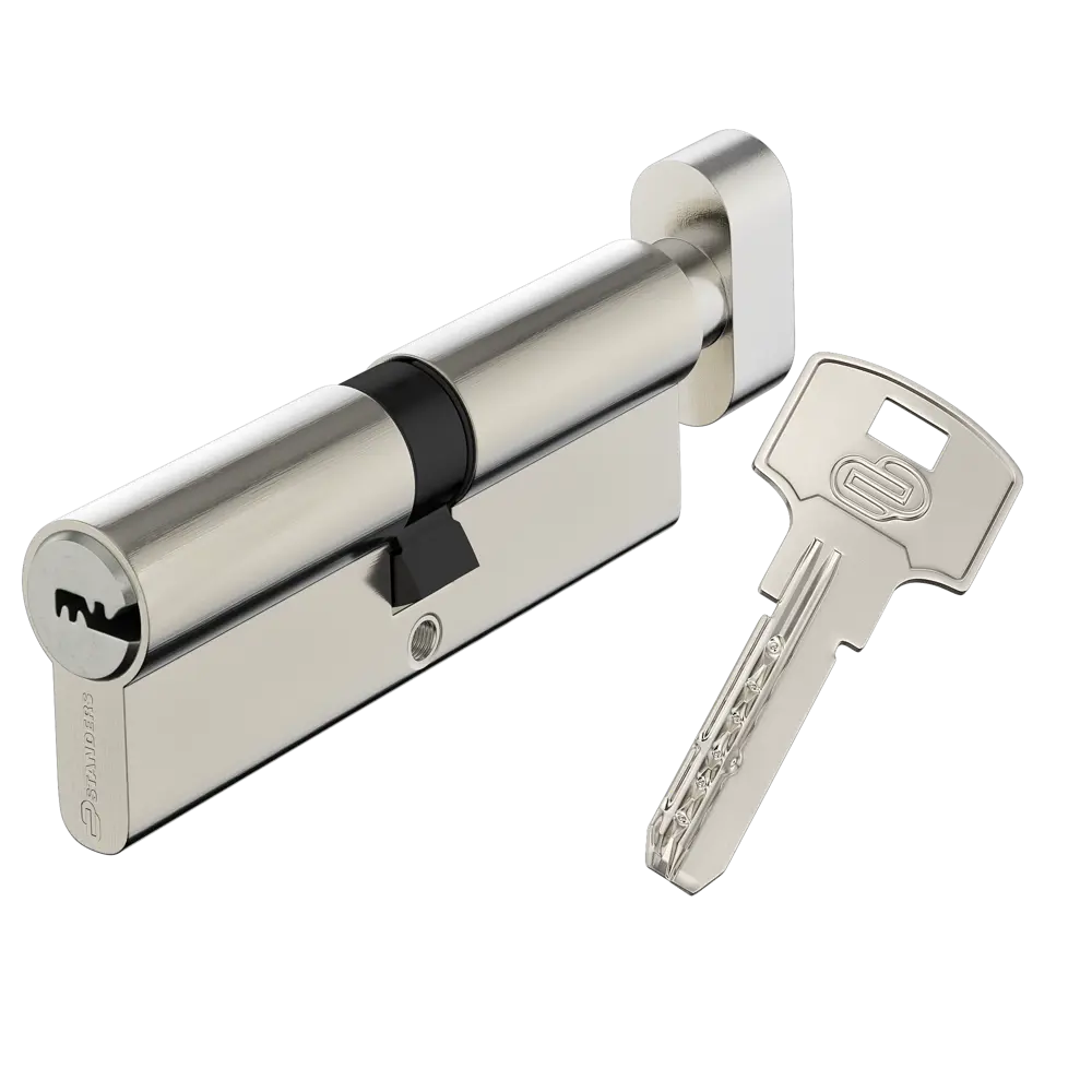 Цилиндр дверной Standers TTAL1-4545NBCR с ключом и вертушкой 82625284 STLM-0032172