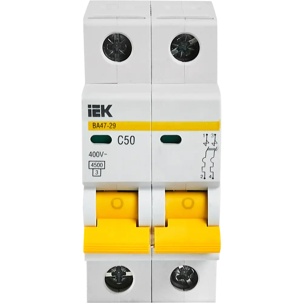 Выключатель автоматический IEK ВA47-29 2 полюса 50 A 12460012 STLM-2208776  - Вид №2