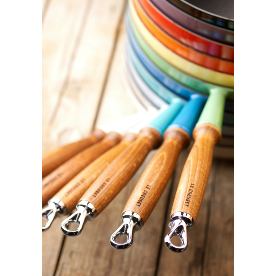 Сковорода чугунная Le Creuset с деревянной ручкой, Ø28 см, голубая 20058282000460 - Вид №2