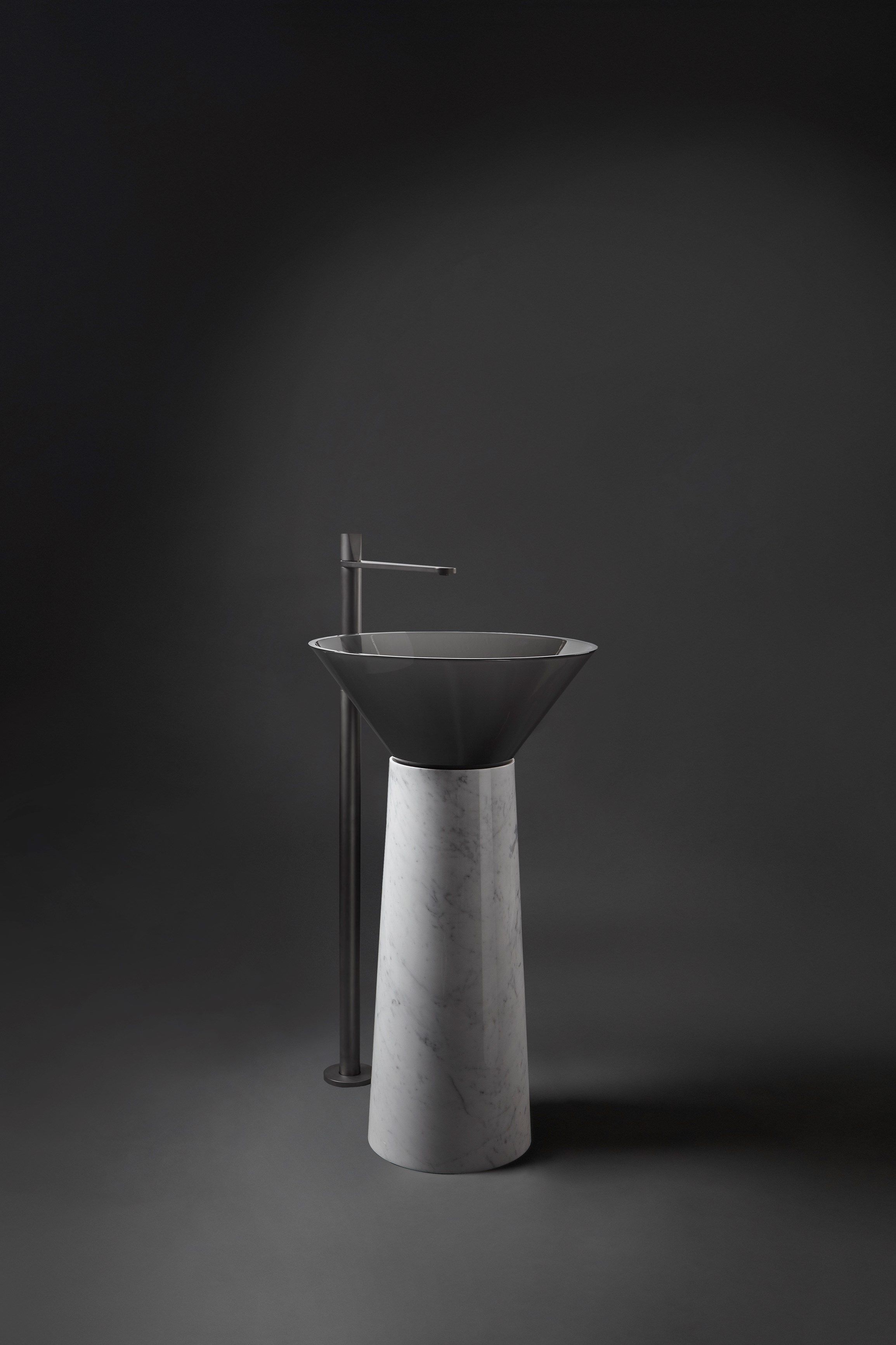 Каррарский мрамор отдельно стоящий круглый умывальник Antoniolupi ALBUME11 + ALBUME21 ARCH-00060600 - Вид №5