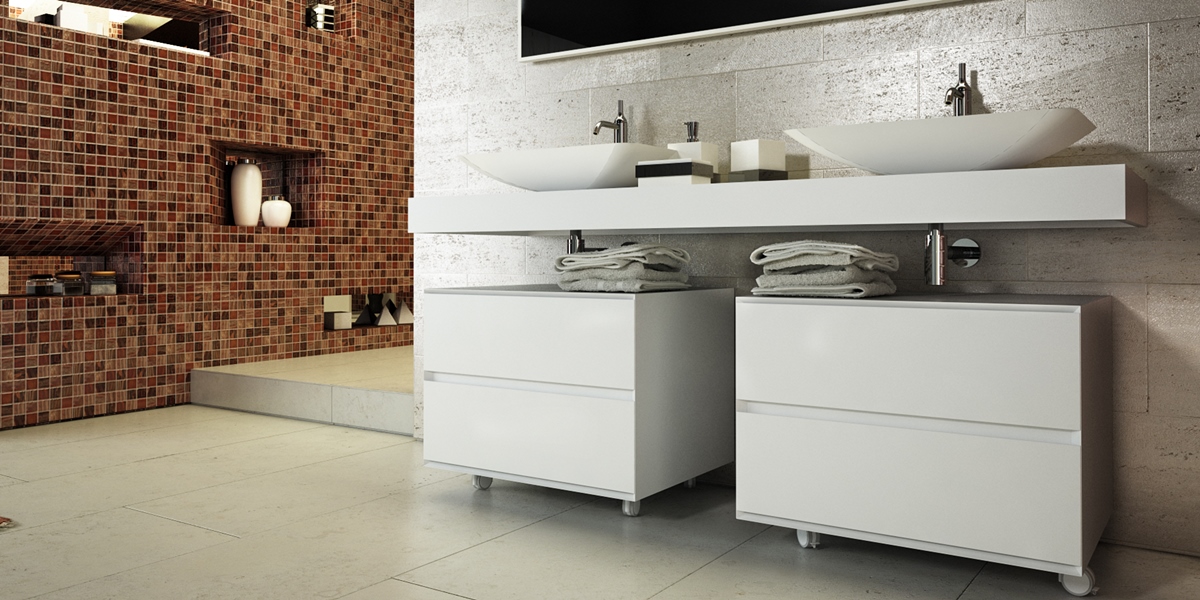 DSK200 Подвесная раковина настенная прямоугольная Dimasi System Desk белая - Вид №1