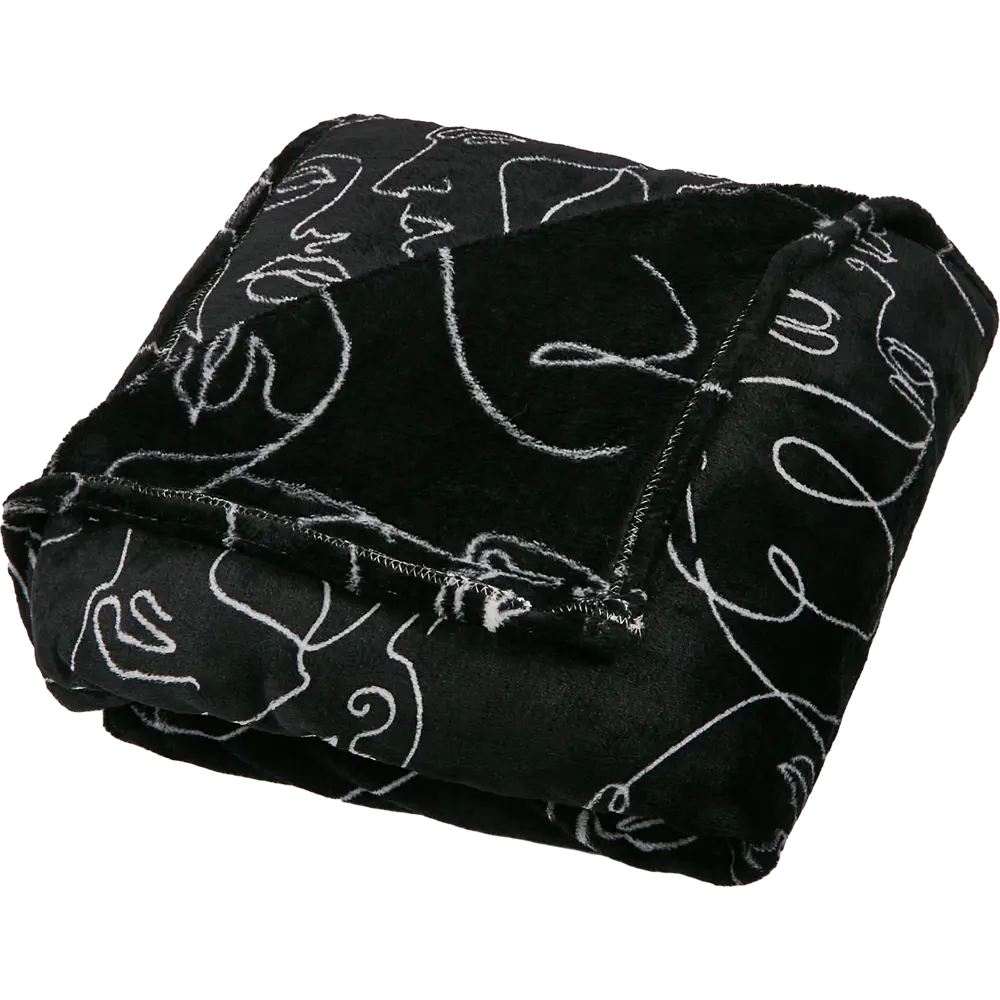 Плед Persone 150x200 см фланель цвет черный Ardenza Основная STLM-2037372