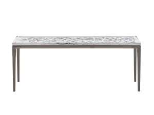 Прямоугольный консольный стол с кованым зеркальным стальным верхом