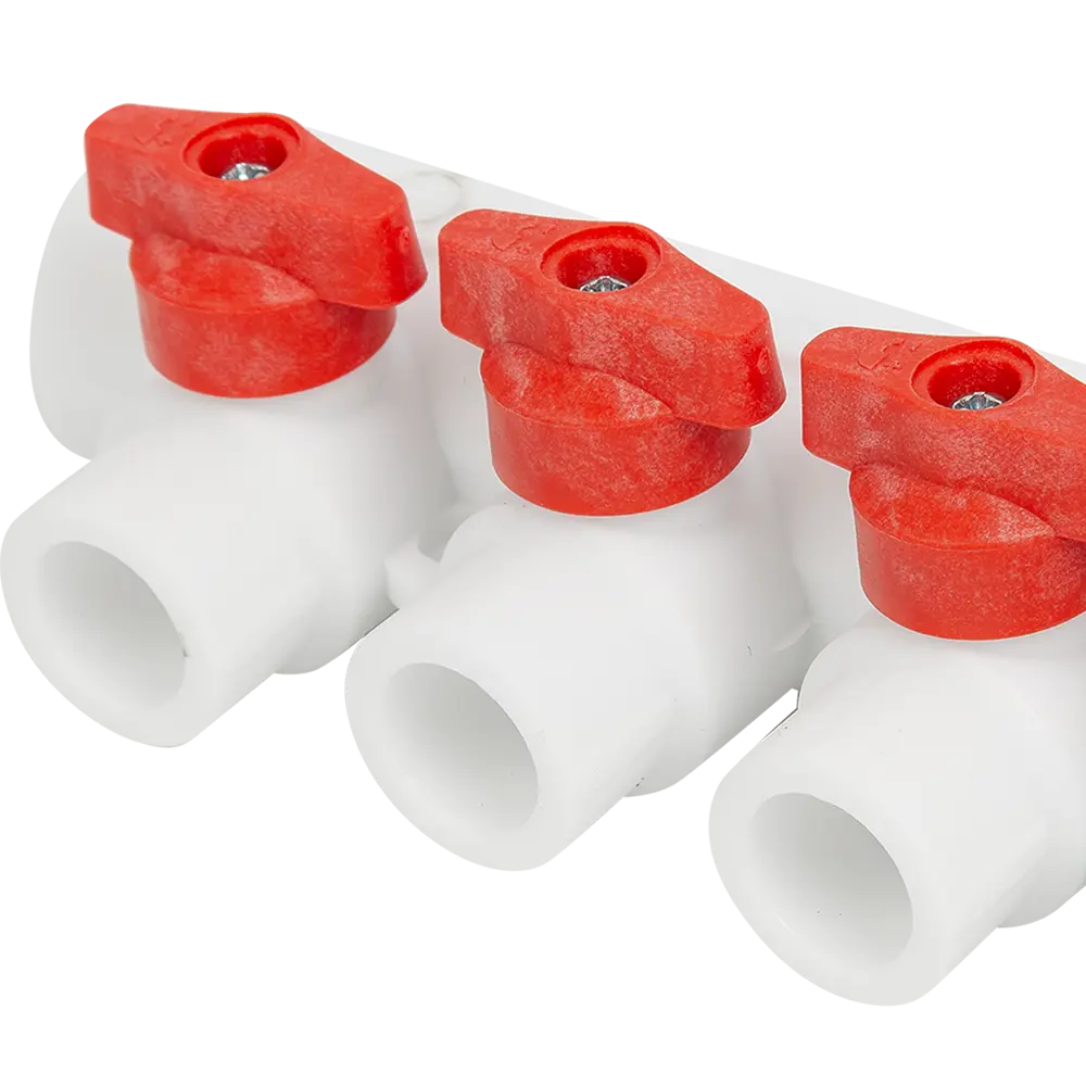 Коллектор универсальный Valfex на 4 выхода 32x20 мм с кранами STLM-2091532 - Вид №1