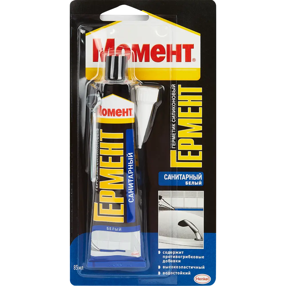 Герметик силиконовый Момент Санитарный 85 мл уксусный цвет прозрачный MOMENT STLM-2130907