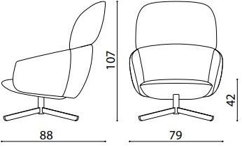True Design Кресло из ткани с 4 спицами и высокой спинкой Not sun-id-1434884 - Вид №4