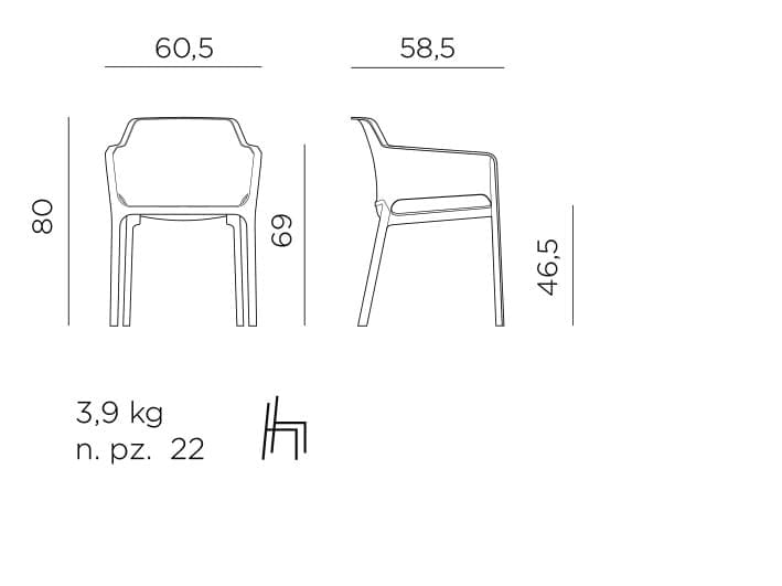 Штабелируемый садовый стул из полипропилена In Stock ARCH-00062688 - Вид №8