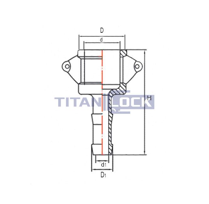 Камлок латунный тип С, розетка с хвостовиком 3/4", TL75CBR TITAN LOCK  - Вид №1