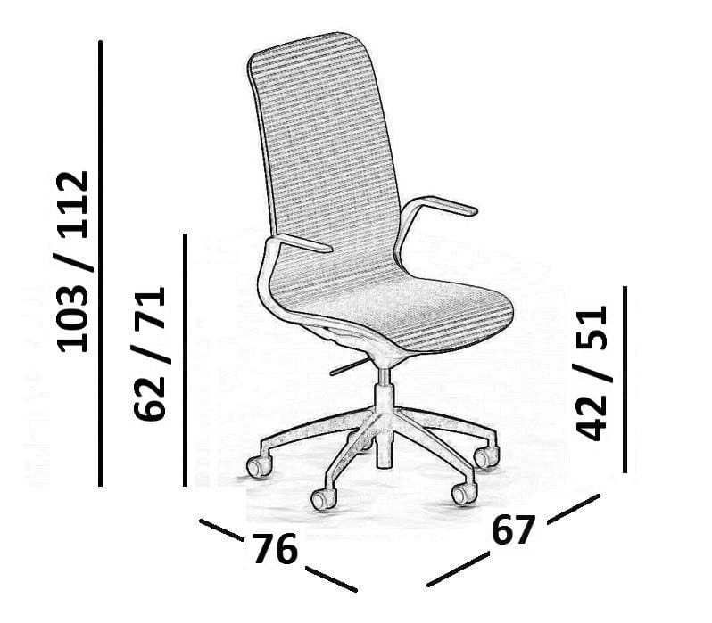 Офисное кресло Nylon® с 5-спицевыми колесами Luxy SmartLight ARCH-00039052 - Вид №22