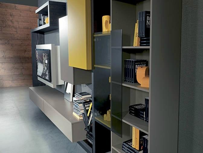 Fimar Оборудованная лакированная стена с тумбой под телевизор Side system sun-id-1375085 - Вид №1