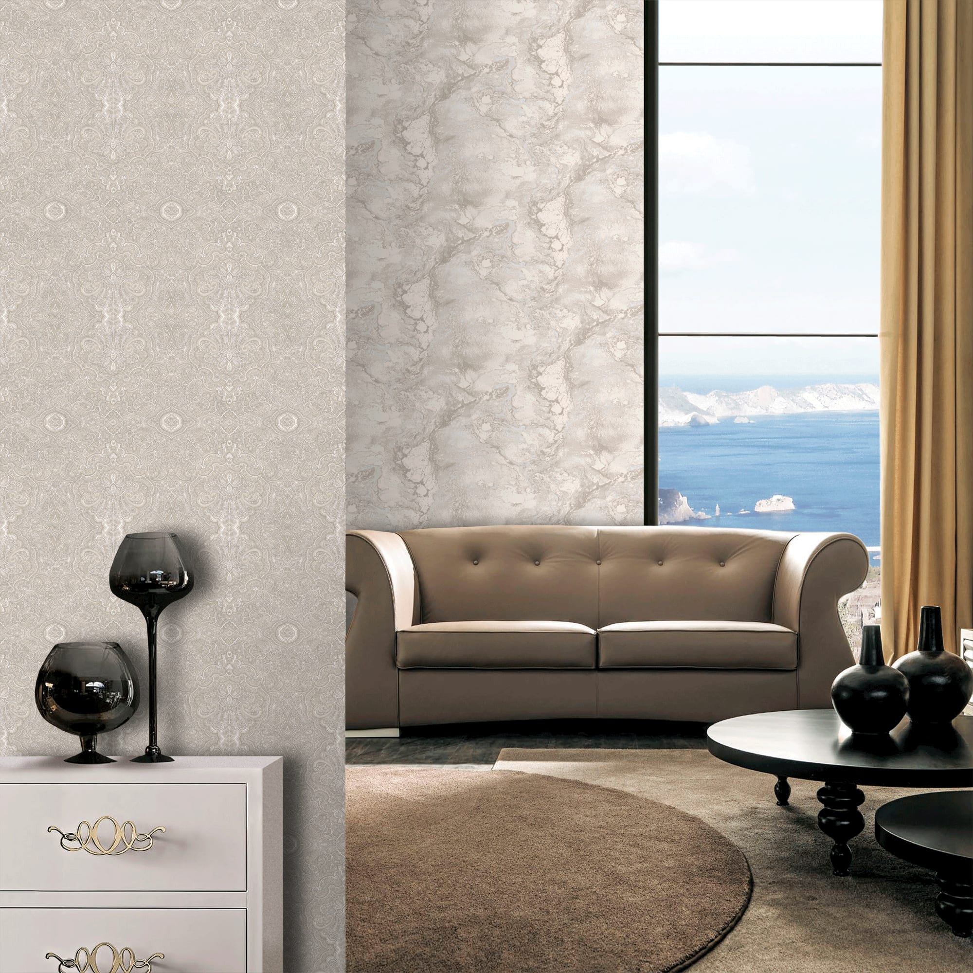 83211702 Обои флизелиновые Erismann бежевые 1.06 м 60050-02 Neochic Santreyd - Вид №3