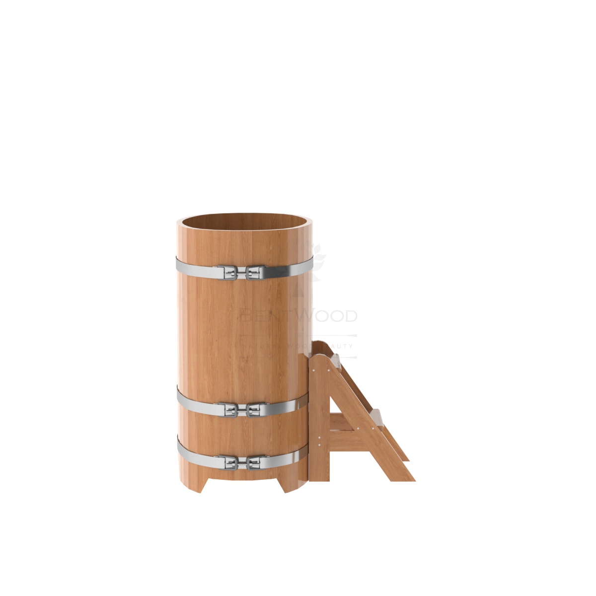 1250 Купель овальная из дуба 0,59х1,06х1,1 натуральная Alyarus  - Вид №2