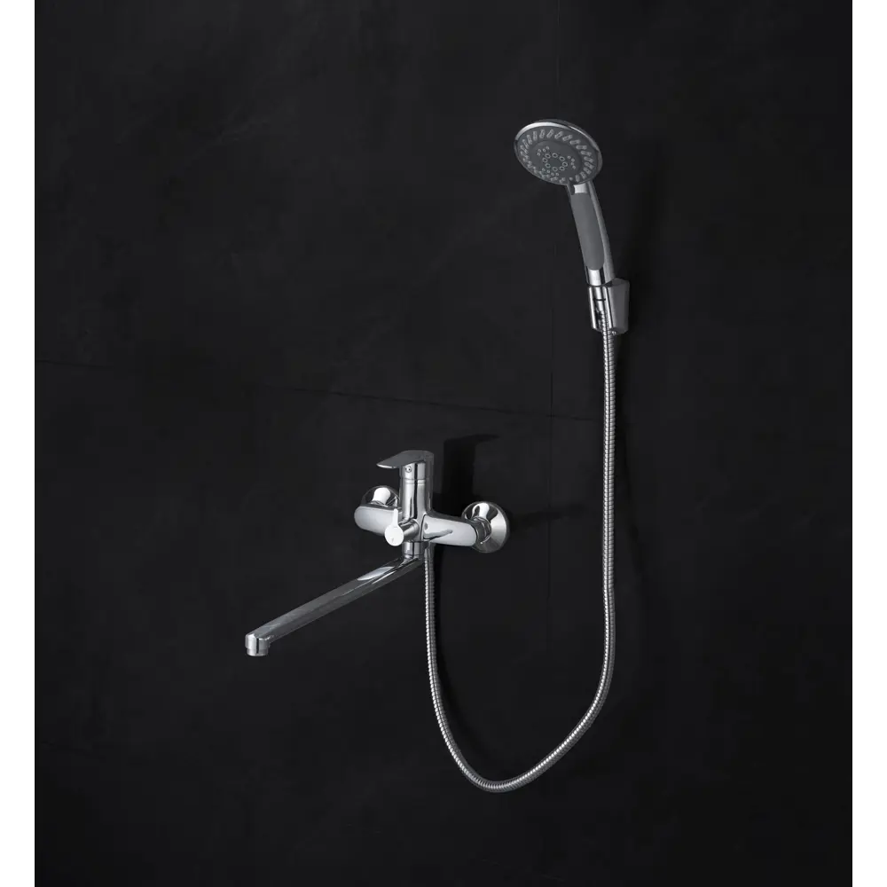 Смеситель для ванны KONSENSA Силла YA3537 однорычажный универсальный с лейкой и шлангом цвет хром STLM-2027580 - Вид №2