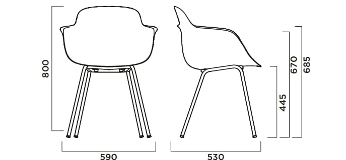 Полипропиленовый стул с подлокотниками Infiniti Sicla ARCH-00134367 - Вид №5
