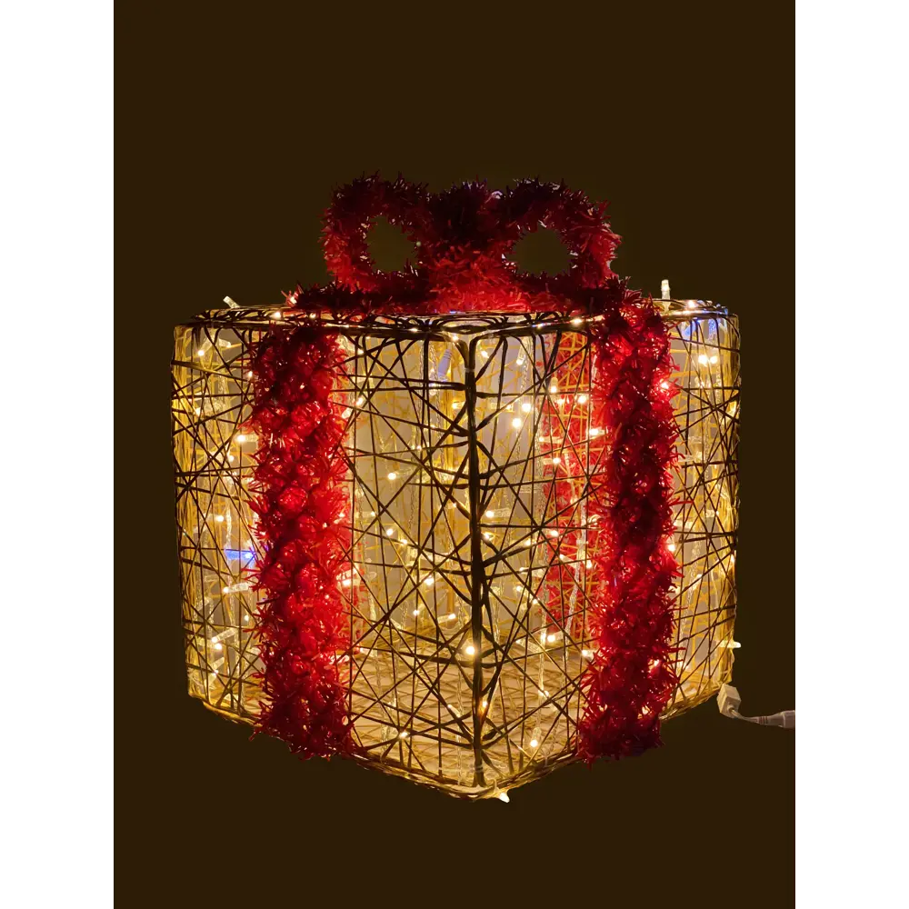 Электрическая светящиеся фигура Подарок 200 LED 120x120x120 см теплый белый свет 86164005 STLM-2023500 AJURIO  - Вид №1
