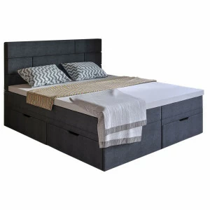 Кровать двуспальная 180х200 серая "Домино" BELABEDDING ДОМИНО 131587 Черный