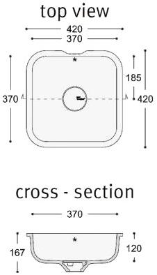 7510, 7520, 7530 Накладная раковина под столешницу  овальная Corian® Design  - Вид №3