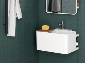 Керамическая прямоугольная подвесная раковина