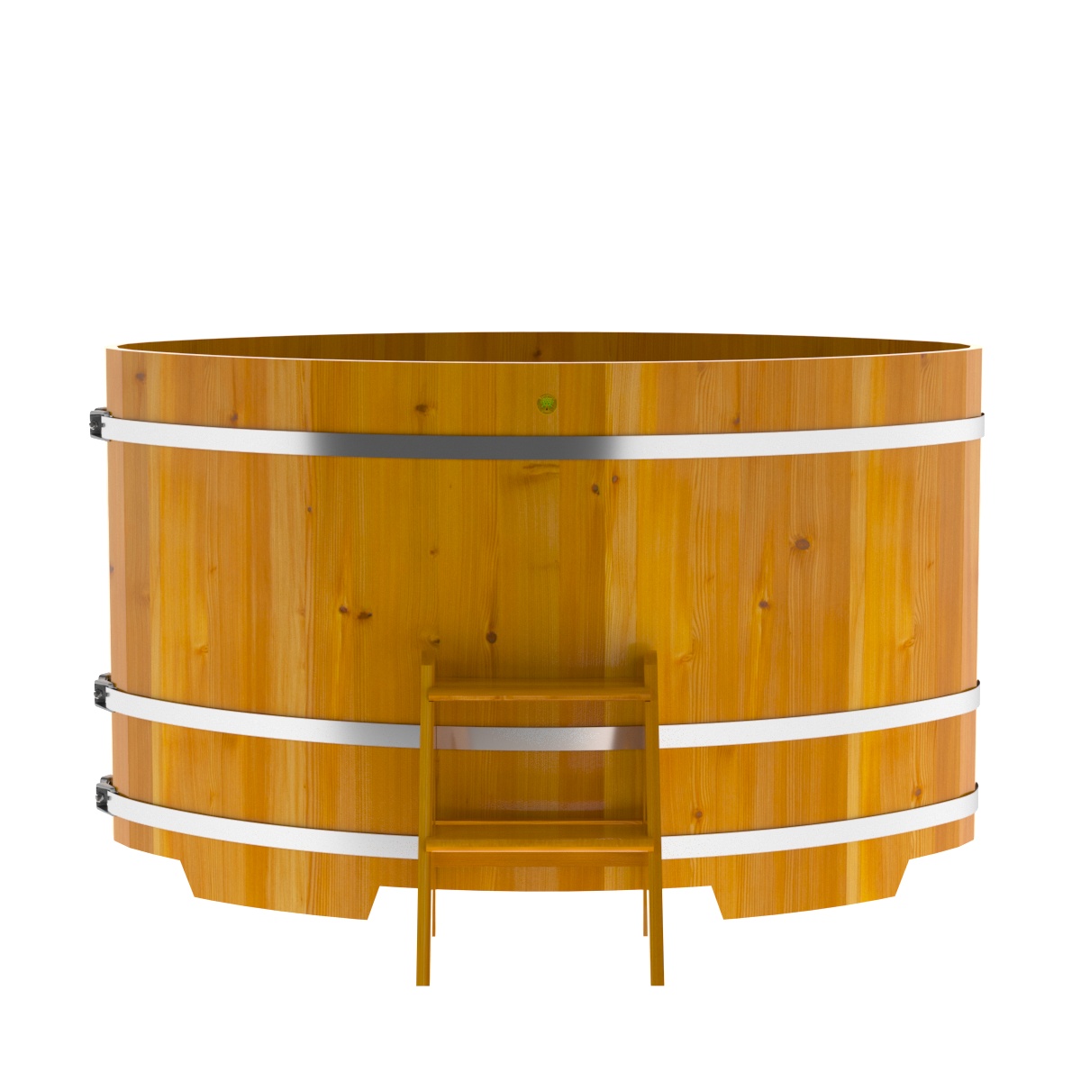 2296 Купель овальная из лиственницы Рустик 1,15х1,83х1,1 натуральная Alyarus  - Вид №4