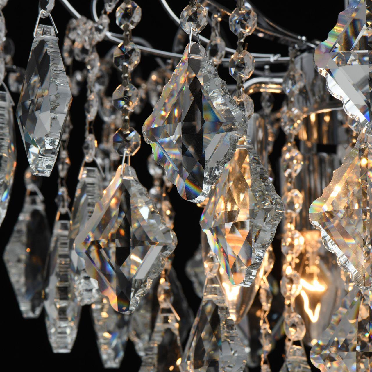 Люстра хрустальная потолочная хром 4 лампы De Markt City "Бриз" 464019204 DE MARKT ДИЗАЙНЕРСКИЕ, БРИЗ 00-3833428 Прозрачный;хром  - Вид №2