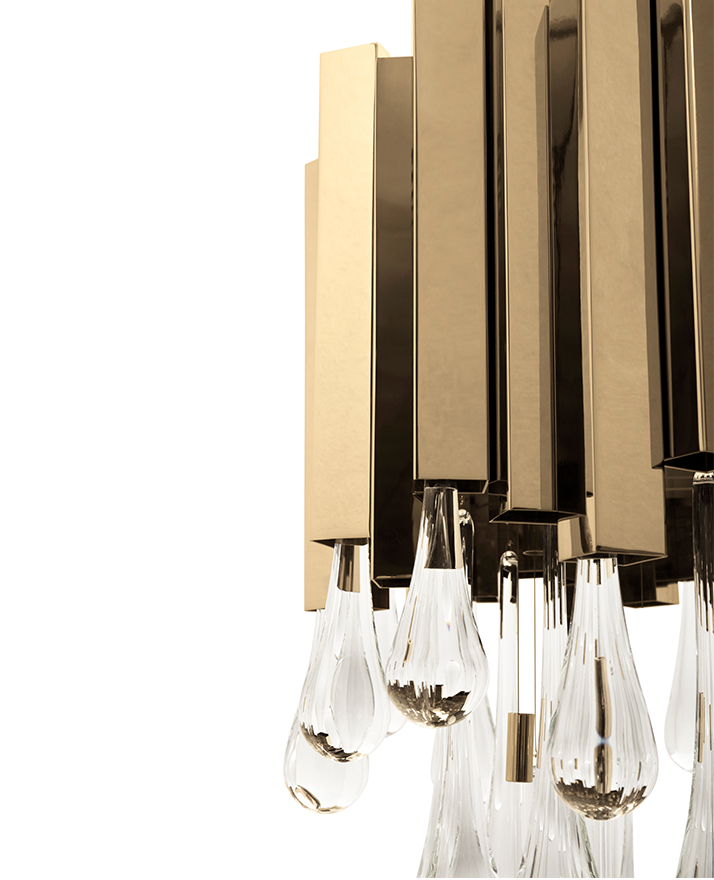 Люстра стеклянная 90х36 см золотая Trump KM0988P-8 DELIGHT COLLECTION ДИЗАЙНЕРСКИЕ 00-3883094 Золото;прозрачный  - Вид №2