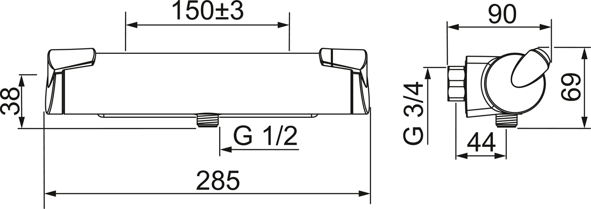 Oras 7160 Смеситель для душа 7160 Optima Хром  - Вид №1