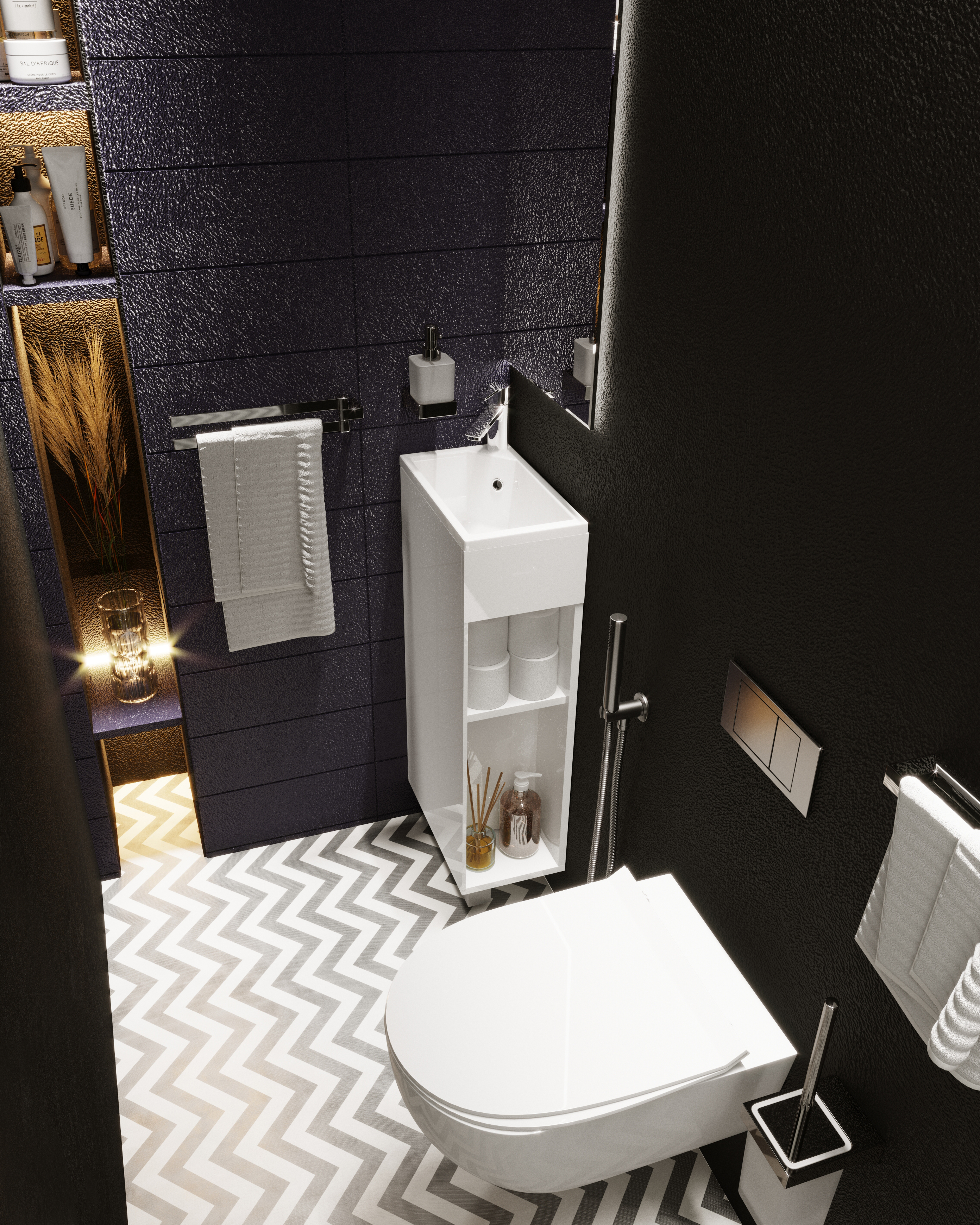 У85929 Тумба с раковиной Laura 40Н 1д. Белый глянец 1 Marka Laura - Вид №2