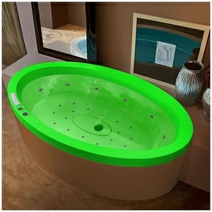 Ванна GRUPPO TREESSE Eos 190 ATC-V849Q-ZE зелёная с гидромассажем аэромассажем и дезинфекцией овальная