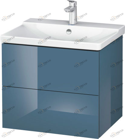 LC624404747 Тумбочка подвесная L-Cube #LC6244 620 x 481 мм Каменно-синий глянцевый лак Duravit