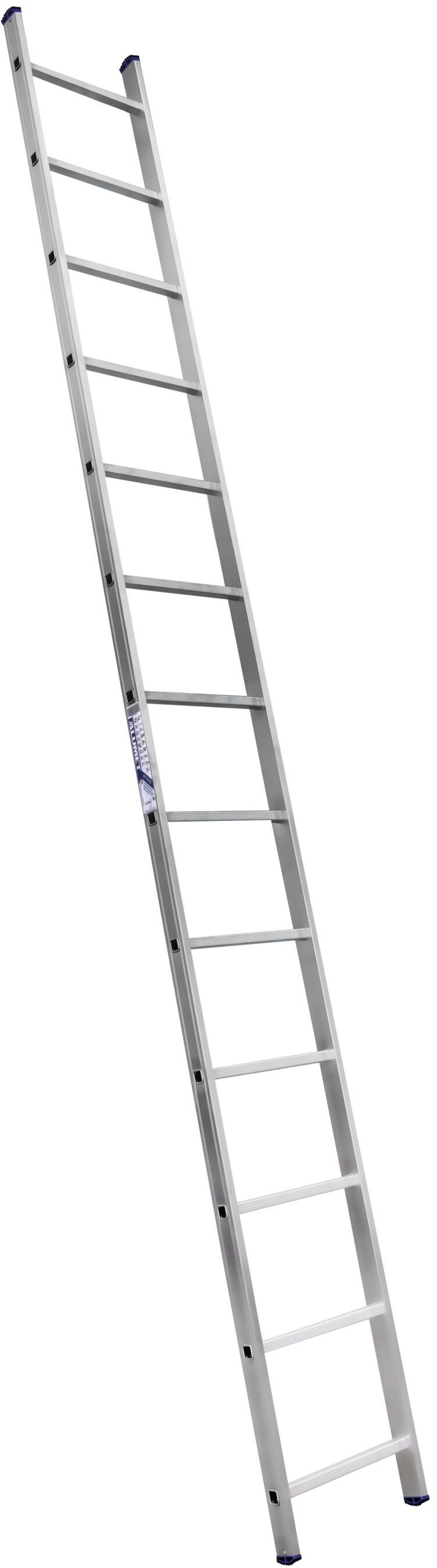 Алюминиевая односекционная  приставная усиленная лестница 1*13
