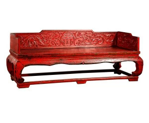 Скамейка деревянная красная "Лохань-чуан" ДОМАШНЯЯ ОБСТАНОВКА  017410 Красный