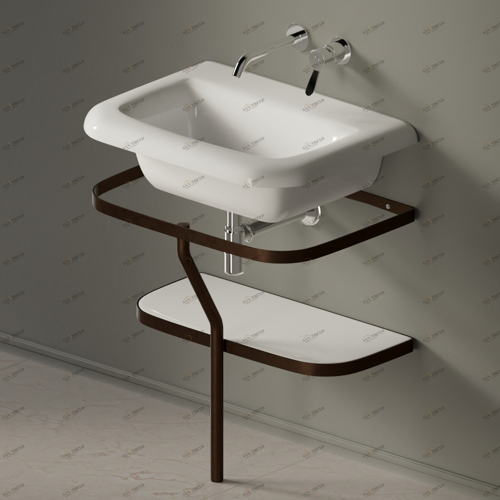 Металлическая консоль для раковины OTTOCENTO коричневая Agape ACER0767BR