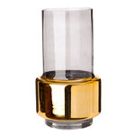 GWPP0055 Ваза из дымчатого стекла с золотым основанием ijlbrown  - Вид №2