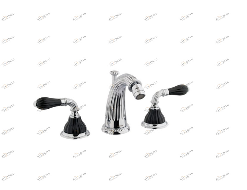 233521.N000.00 Биде с тремя отверстиями из черного фарфора Золото 24К Mestre Artica