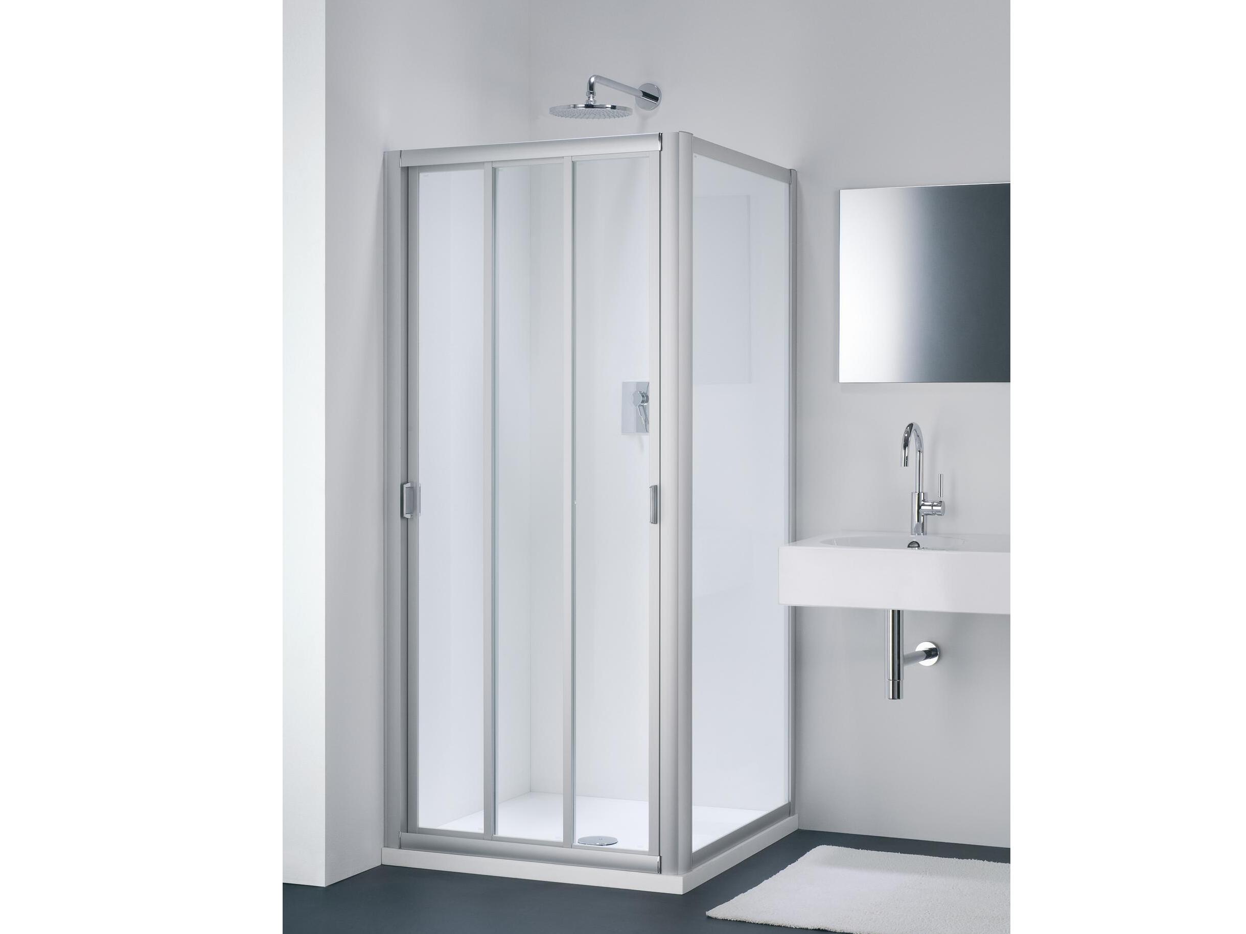 Стеклянная угловая душевая кабина с раздвижной дверью Provex Industrie ARCH-00041531 - Вид №1