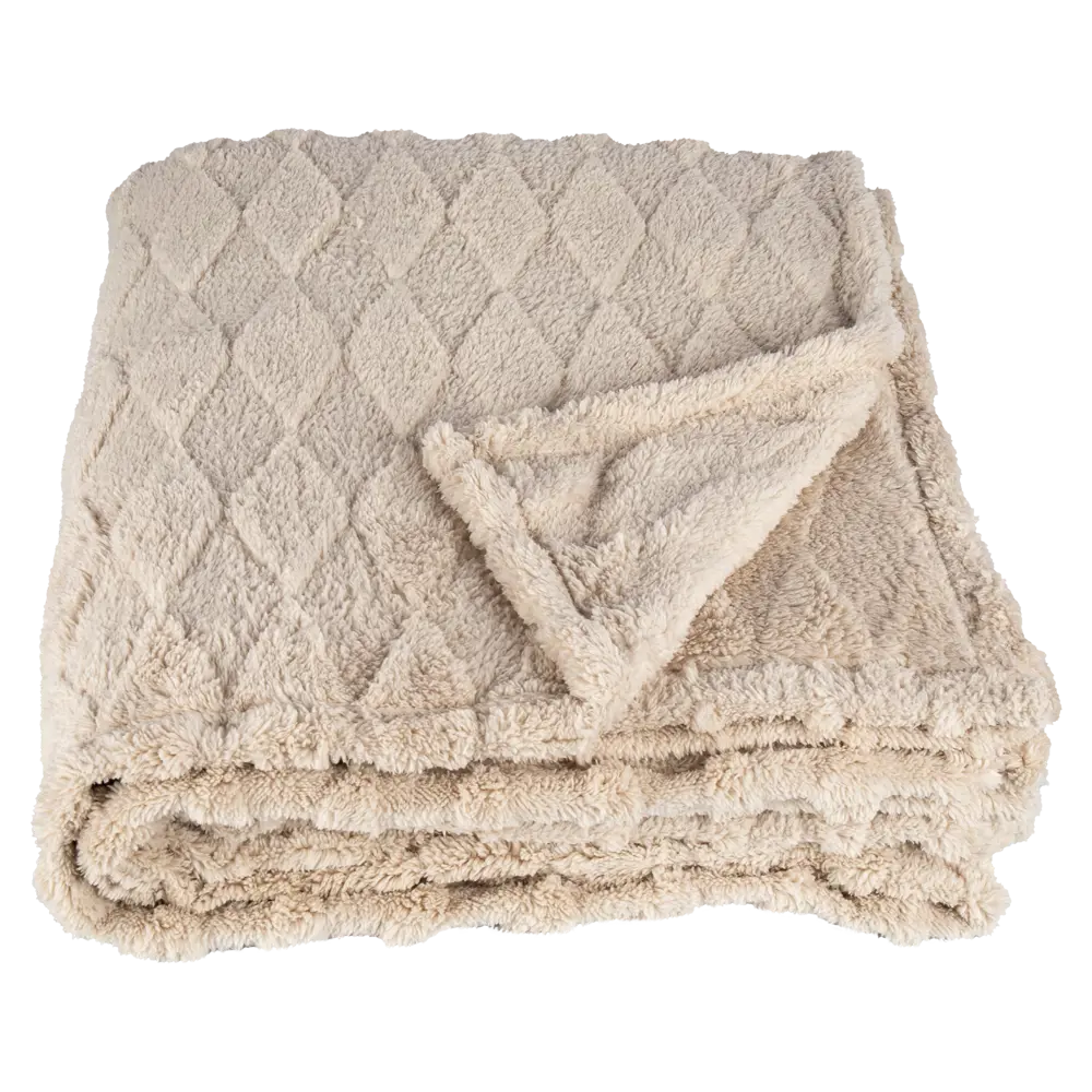 Плед Ромбы 200x220 см фланель цвет бежевый Ardenza STLM-2130976