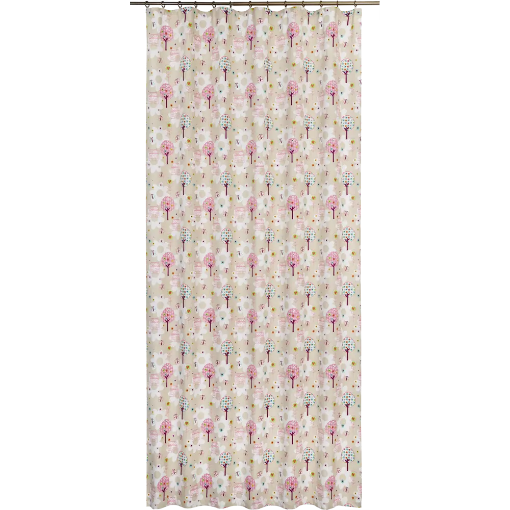 Штора на ленте «Домики» 160x280 см полиэстер цвет бежевый GARDEN STLM-2097786