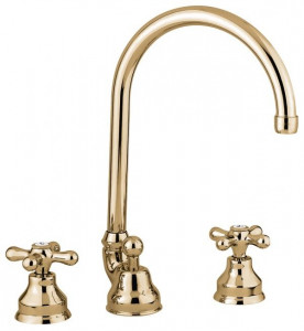 12043BR Смеситель Deco Classic 12043 с донным клапаном для раковины на 3 отверстия, цвет бронза