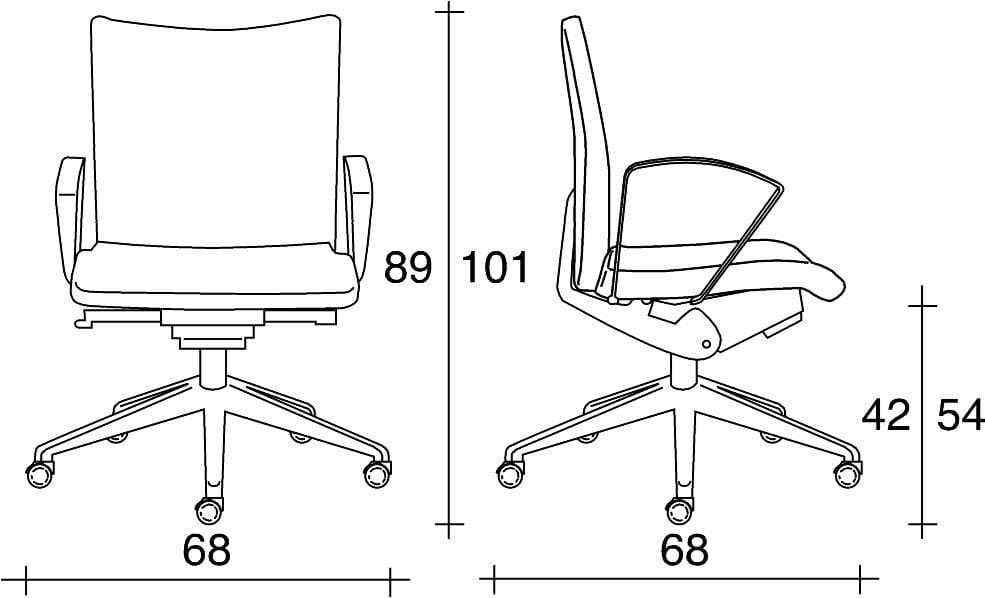 Офисное кресло из ткани с колесами и подлокотниками с 5 спицами TALIN Aviamid ARCH-00085082 - Вид №2