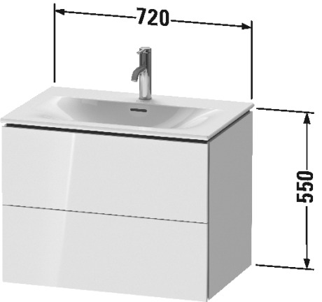 LC630605353 L-Cube Тумбочка подвесная Каштан темный, декор Duravit - Вид №1