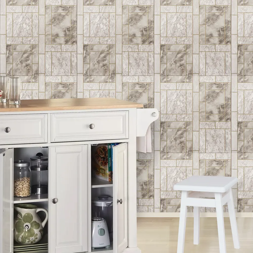 Обои бумажные Плитка серые 0.53 м 388-17 ВГ1 Santreyd STLM-2204350 - Вид №3