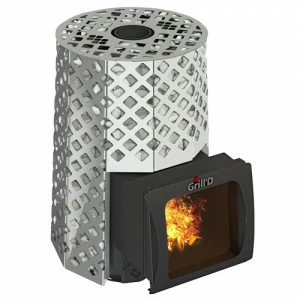 Печь для бани GRILL'D Violet Steel Romb Short Window Max PRO с закрытой каменкой