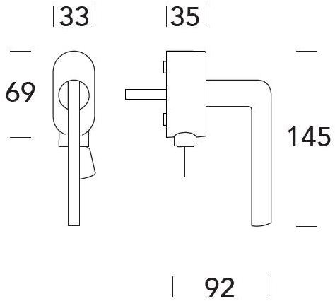 Reguitti Оконная ручка из латуни с замком на розетке Q-10 A119dkc6758 - Вид №2