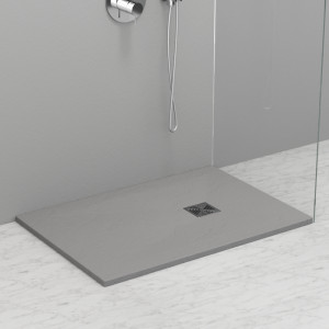703359 Душевой поддон из минерального литья СЕРЫЙ МАТОВЫЙ в комплекте с сифоном, Kerasan DOCCIA Италия